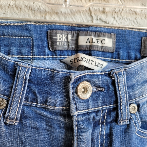🟣BKE Alec Straigh Leg Regular Fit Stretch Denim Jeans Men's 30R 30L - Picture 7 of 8